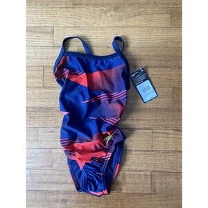 NWT Speedo Girl Toddler Swimsuit Endurance 20 Racing Black Blue Red Bathing Suit